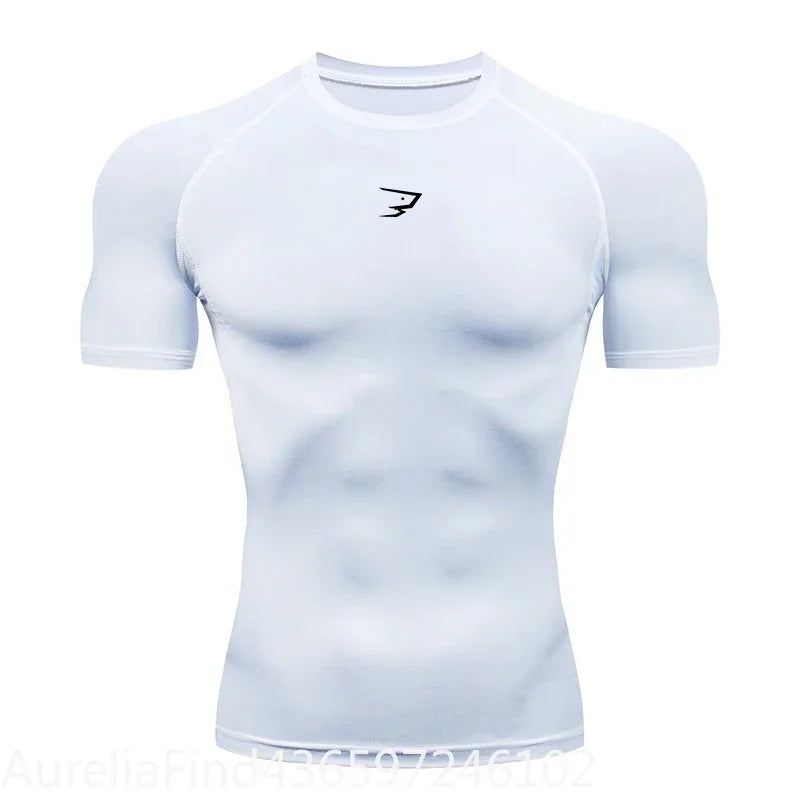 Short Sleeve Compression Shirt For Running Gym And Fitness Training