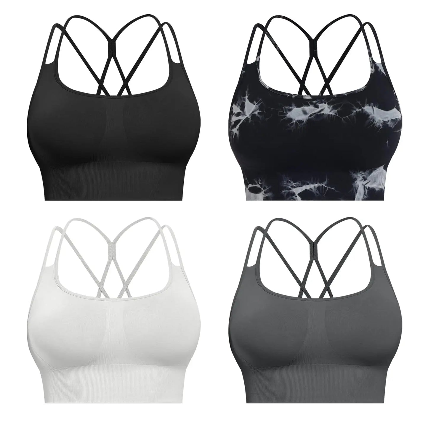 Sports Bras For Women Padded High Support Seamless Racerback