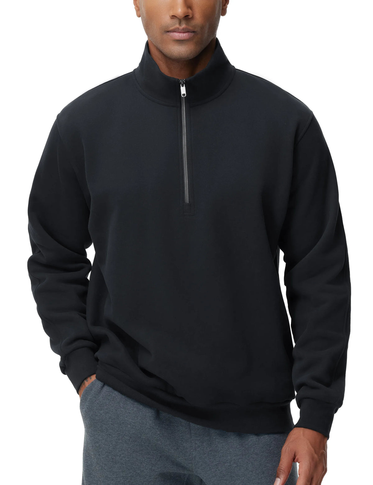 The Gym People Men Midweight Half Zip Fleece Sweatshirt