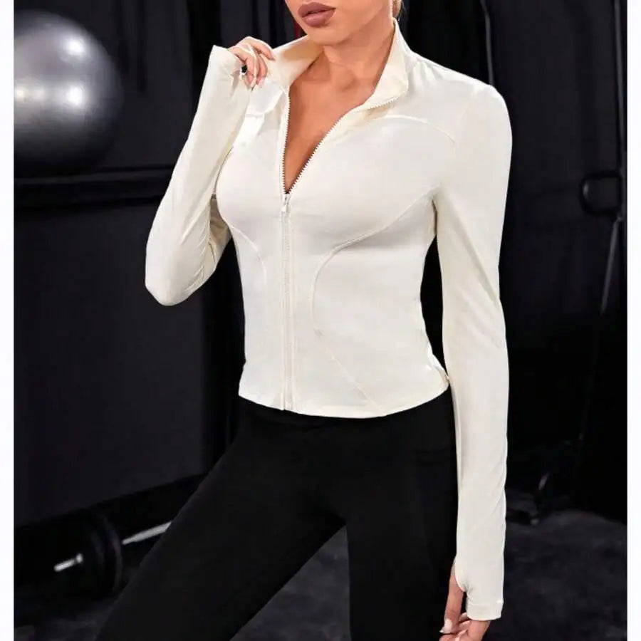 Women's Zip Up Fitness Jacket for Yoga and Running