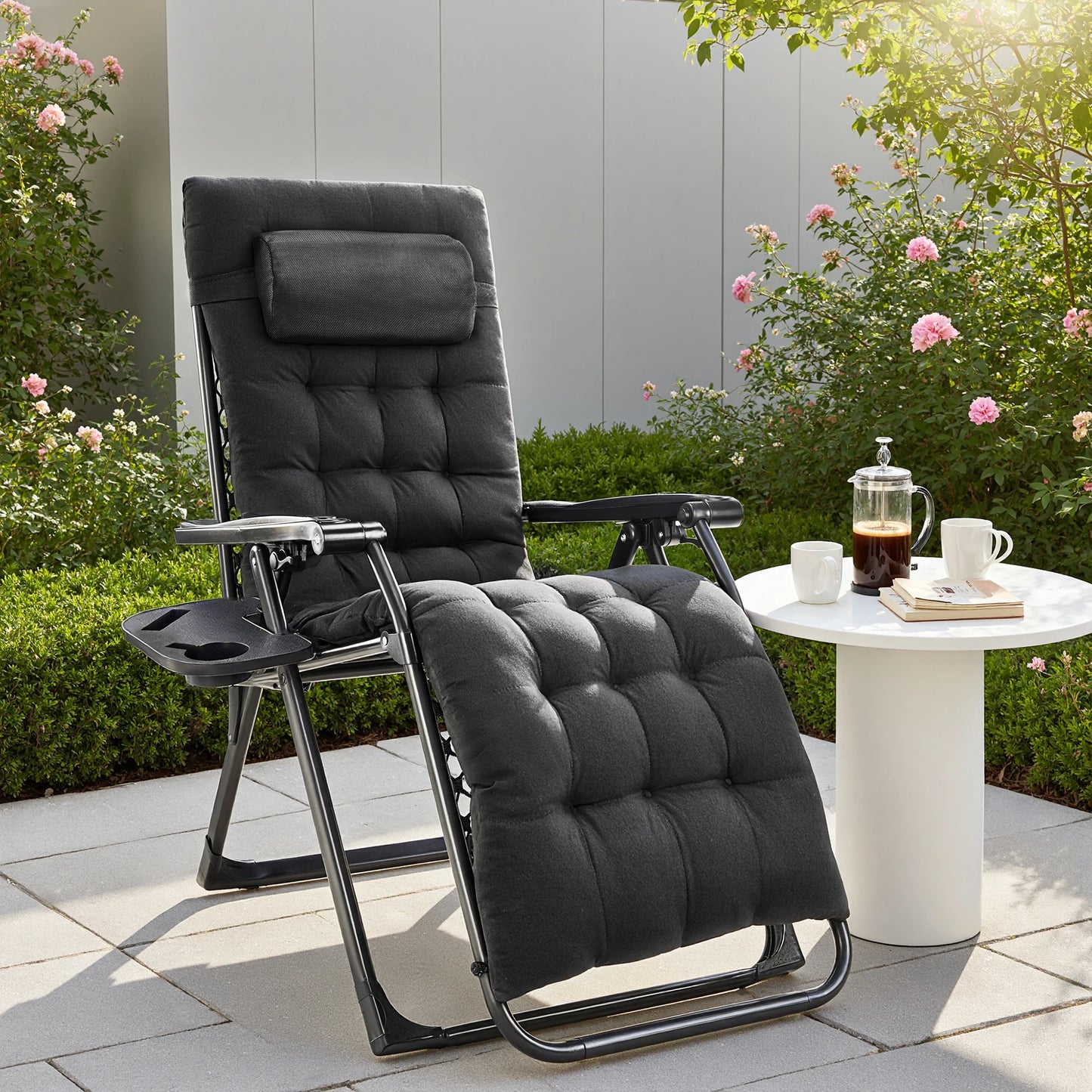 JHK Zero Gravity Portable Recliner With Cup Holder
