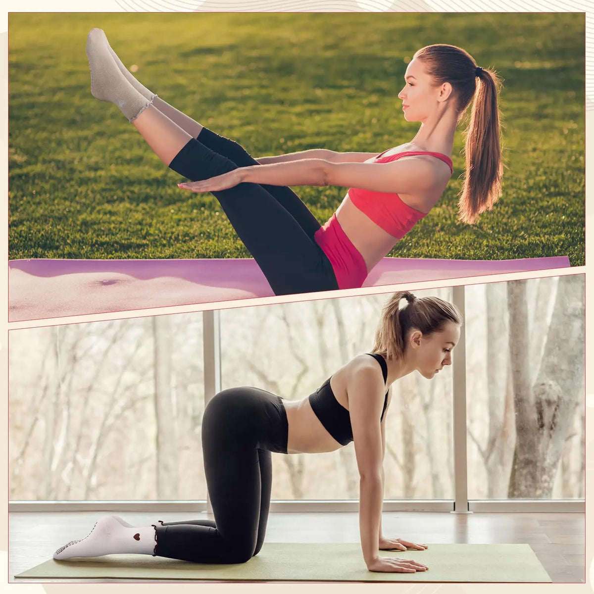 Non-Slip Pilates Grip Socks With Silicone Dots For Yoga Ballet