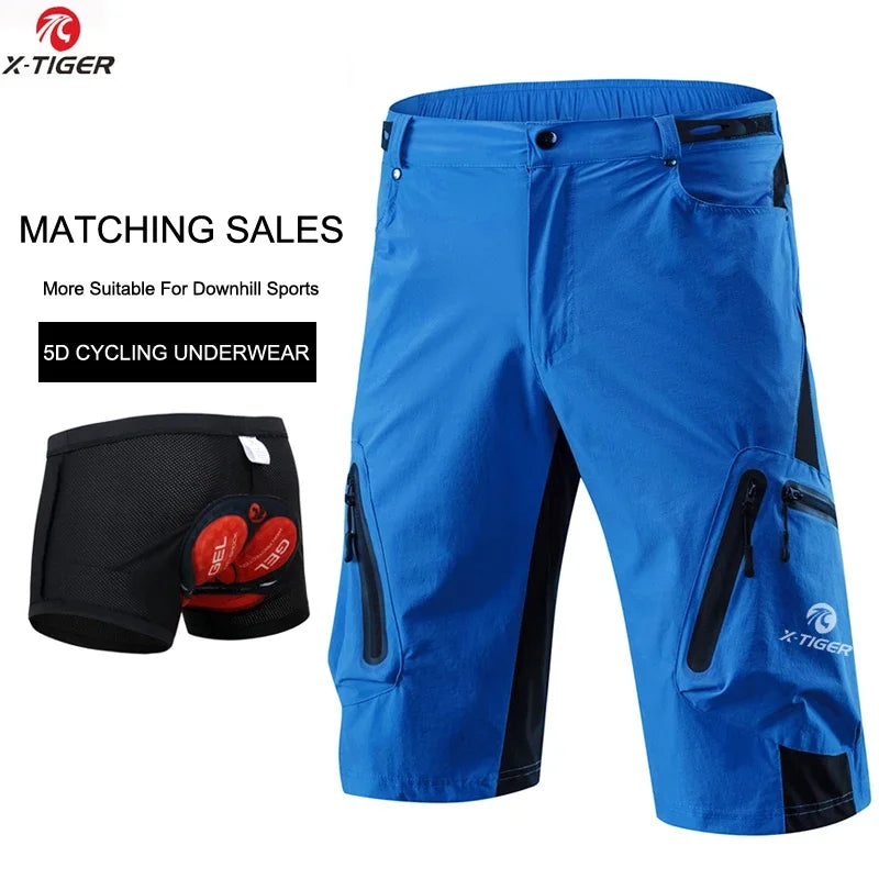 X-TIGER Men's Cycling Shorts With 5D Gel Pad For MTB