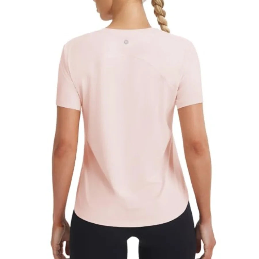 Ice Cooling Short Sleeve Workout Top Women UPF 50 Plus