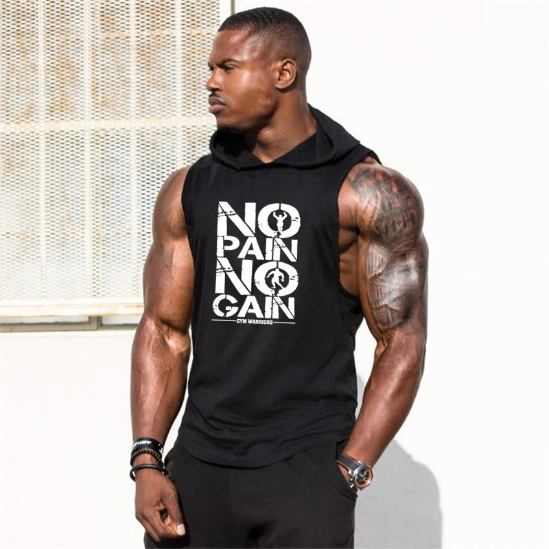 Womens Breathable Cotton Sleeveless Hoodie Tank Top For Gym