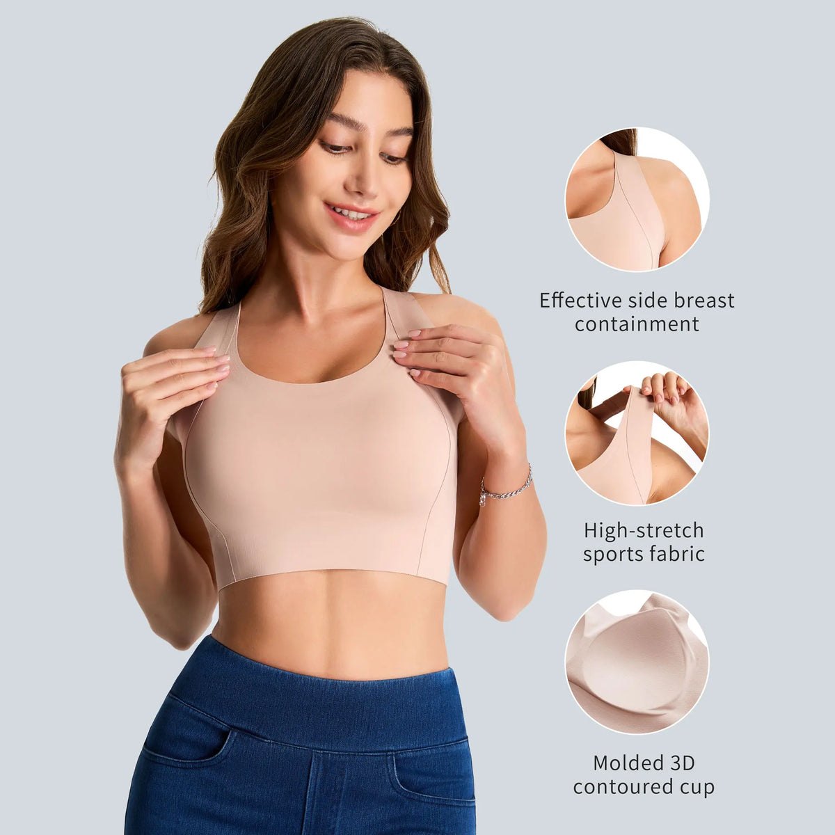 The Gym People Wireless Padded Sports Bra For Women