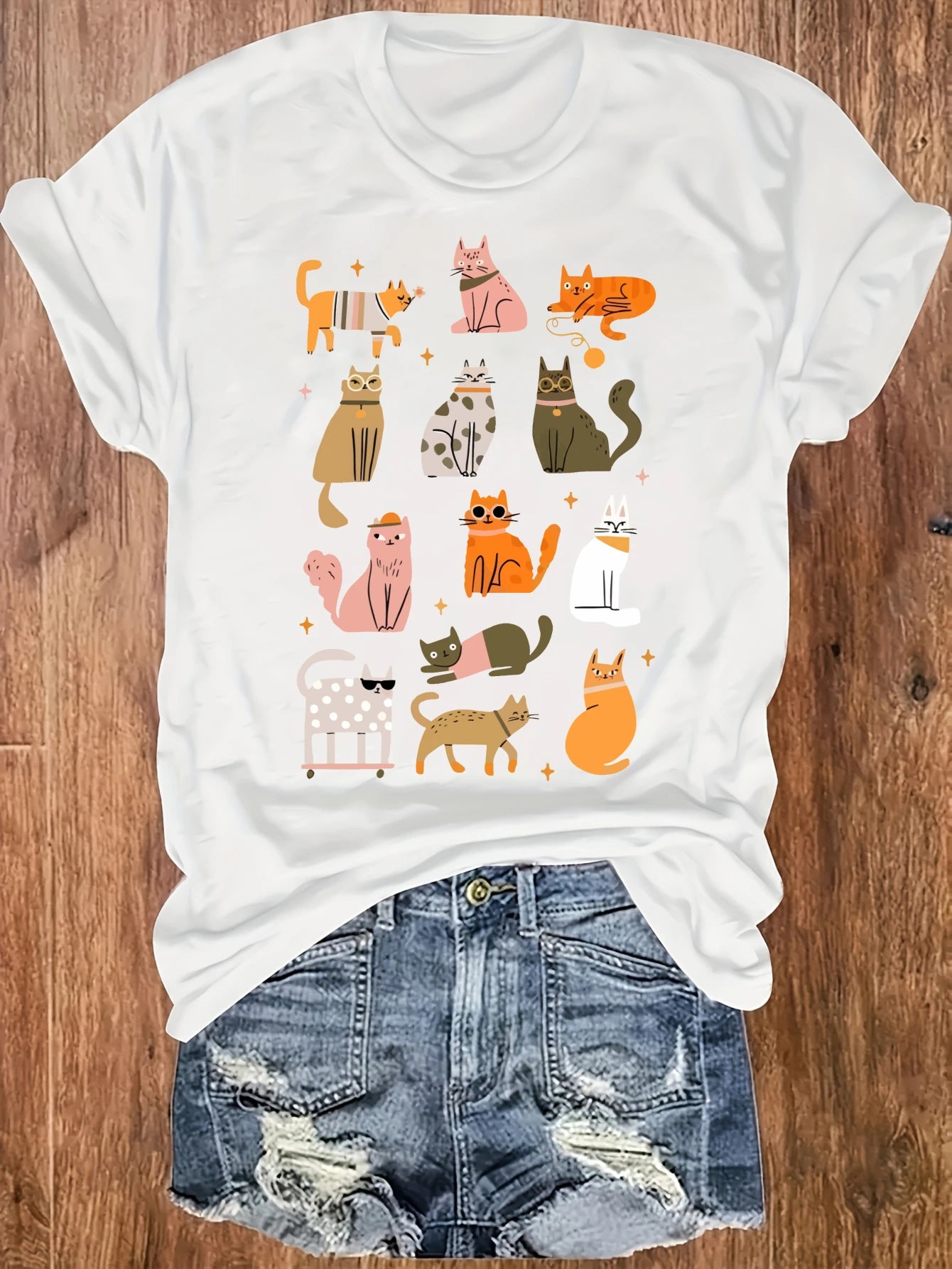 Cat Pattern Tank Top For Women Casual Sportswear For Summer