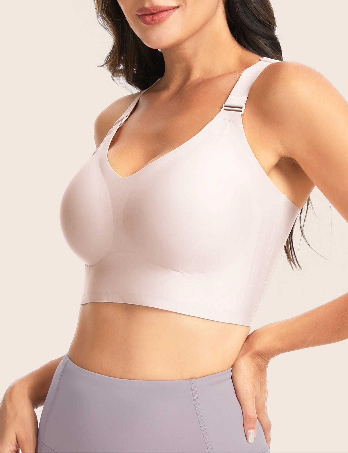 THE GYM PEOPLE Women's Wireless Racerback Seamless Push Up Bra