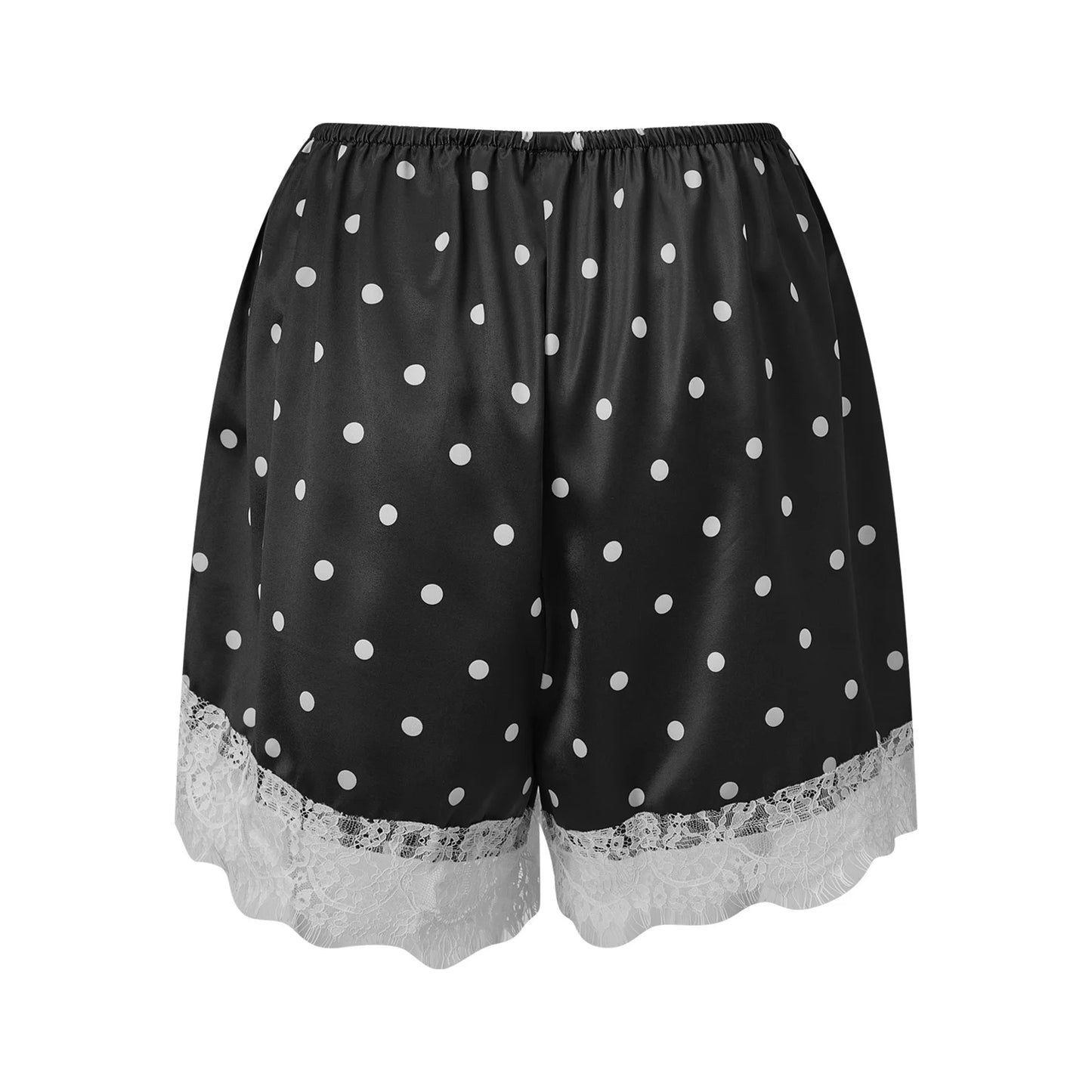 Women Polka Dot Satin Shorts Casual Loose Fit Summer Comfortable