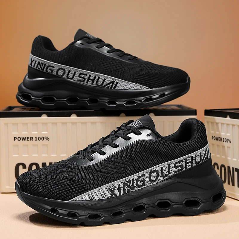 Hkta Men Breathable Mesh Sports Sneakers With Cushioning