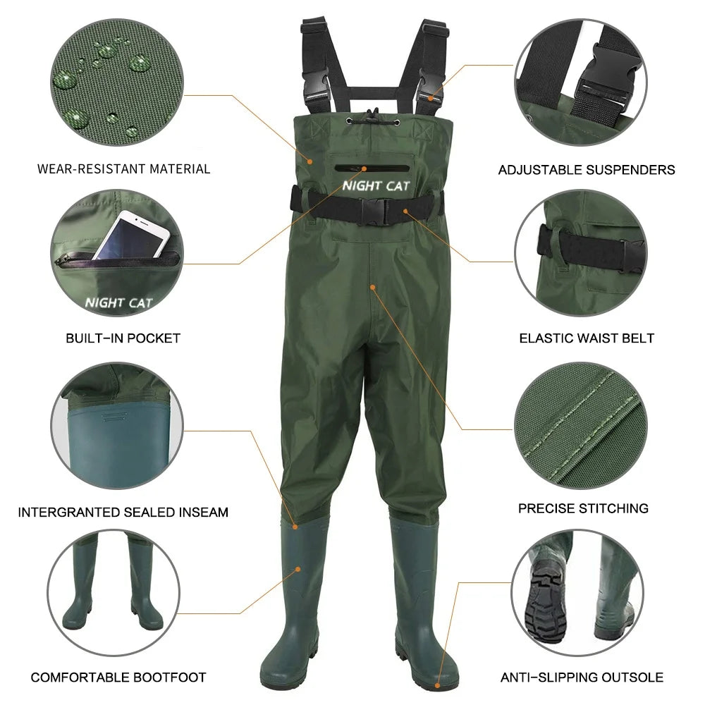Night Cat Waterproof Chest Wader For Men And Women Breathable