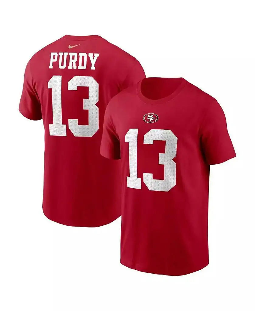 Nike | Men's Brock Purdy Scarlet San Francisco 49ers Player Name and Number T-shirt