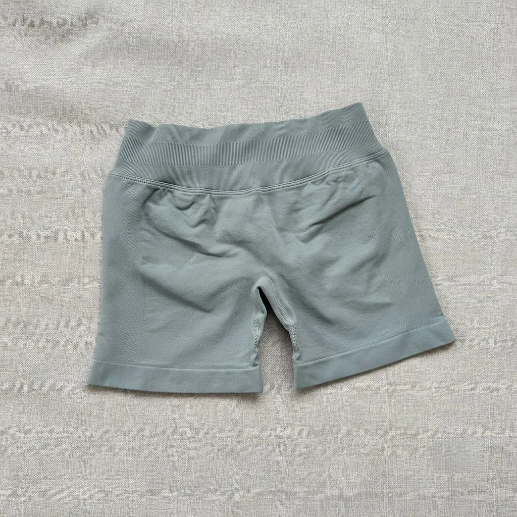 Seamless Yoga Shorts For Women Low Waist Triple Panel Waistband