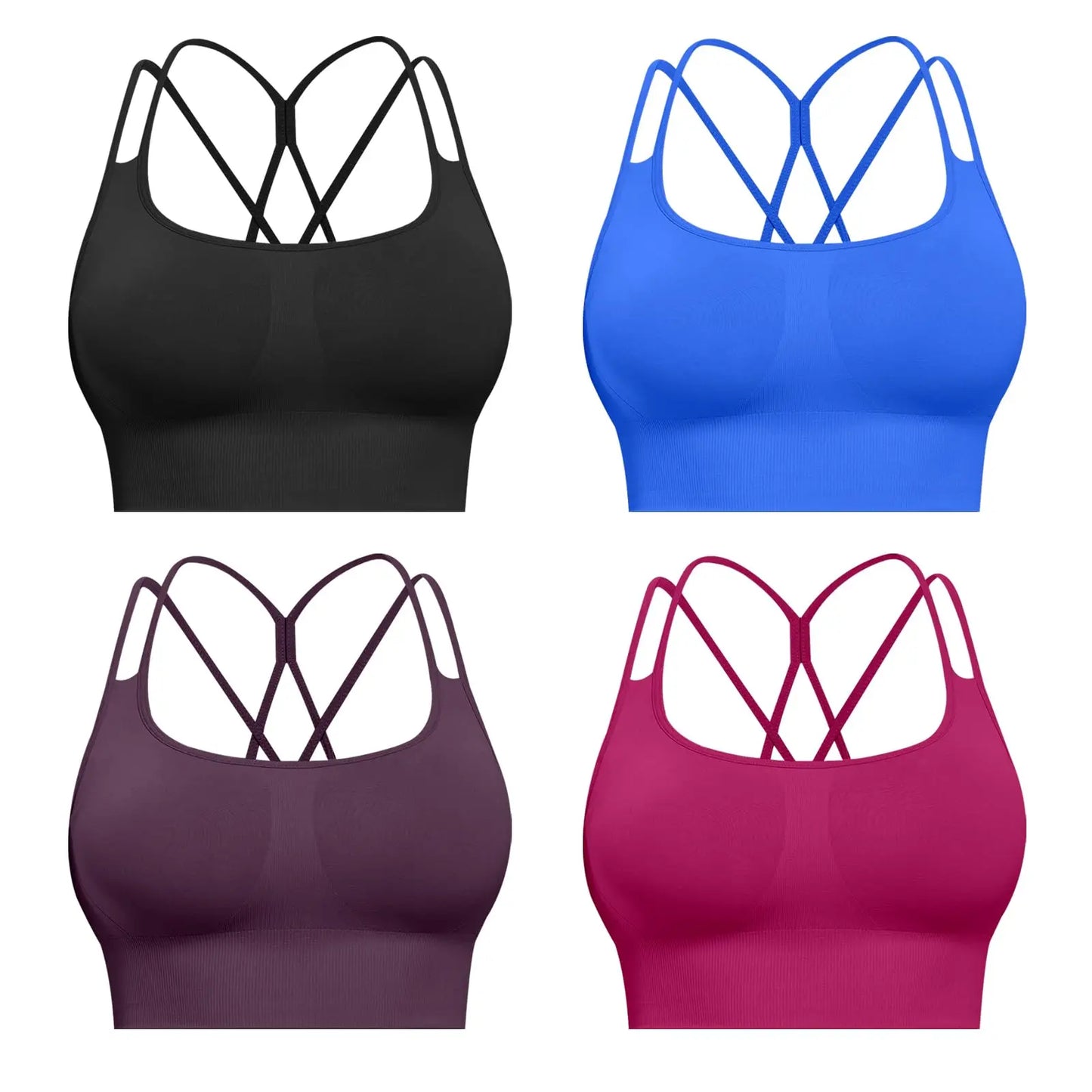 Sports Bras For Women Padded High Support Seamless Racerback