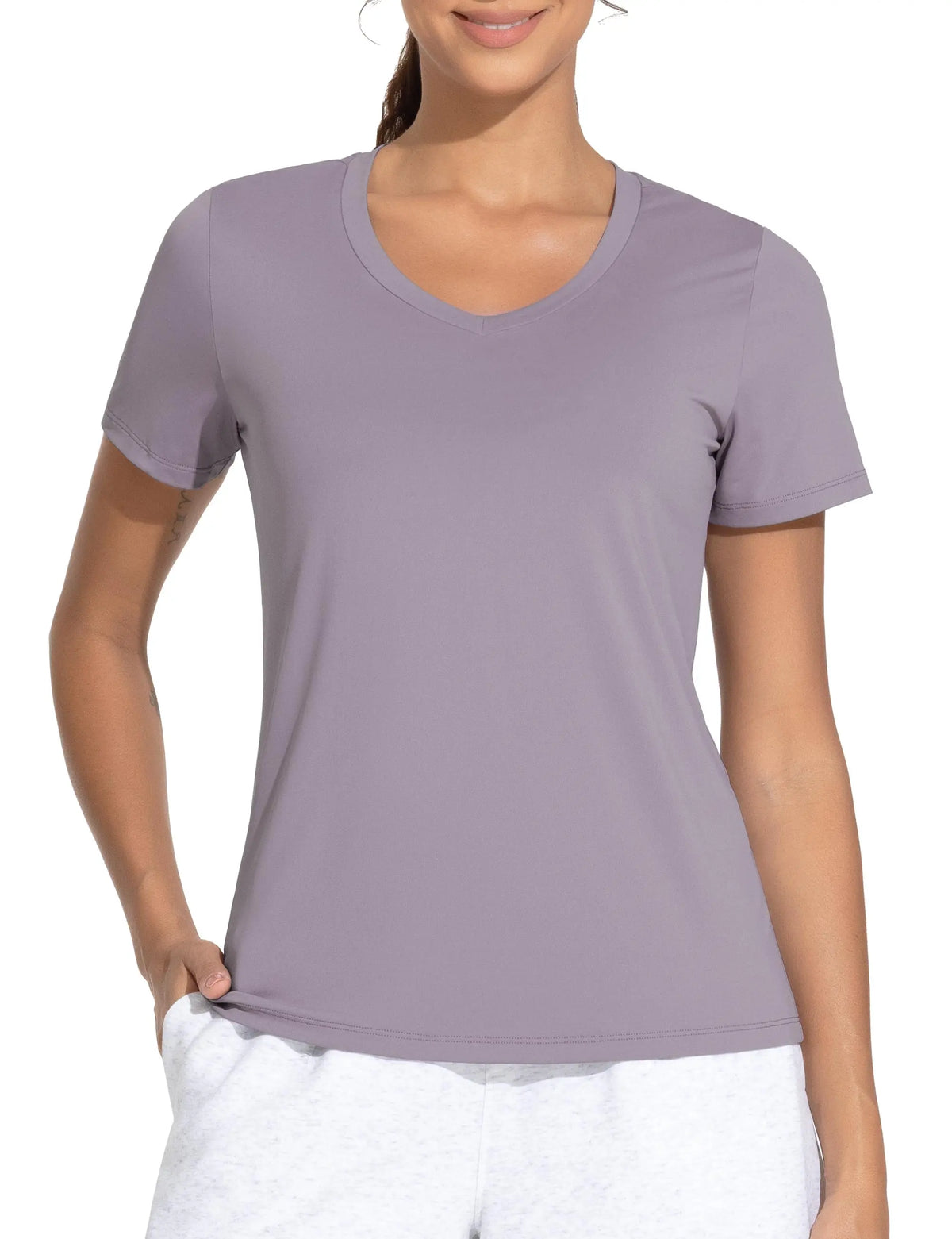 The Gym People Women Breathable V Neck Athletic Workout Shirt