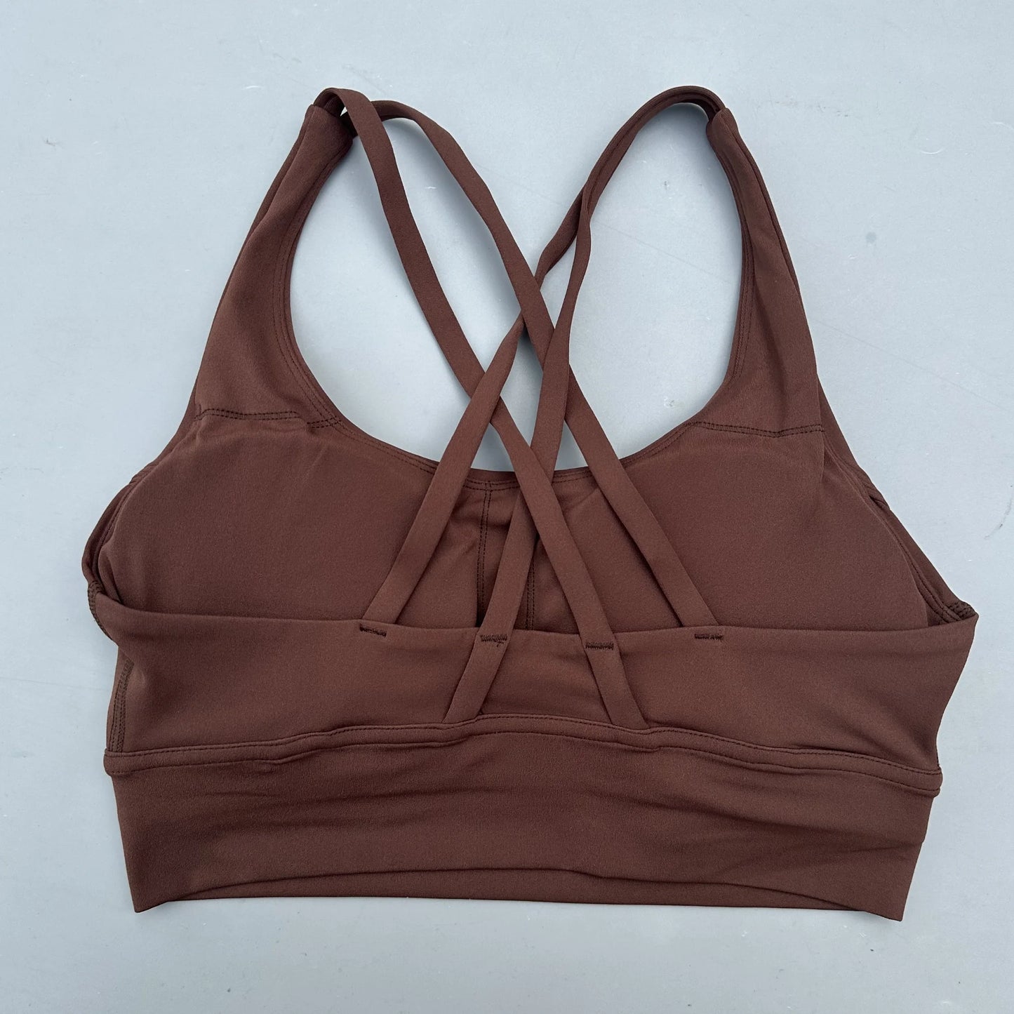 Cross Back Womens Breathable Fitness Bra Top With Chest Pad Nylon