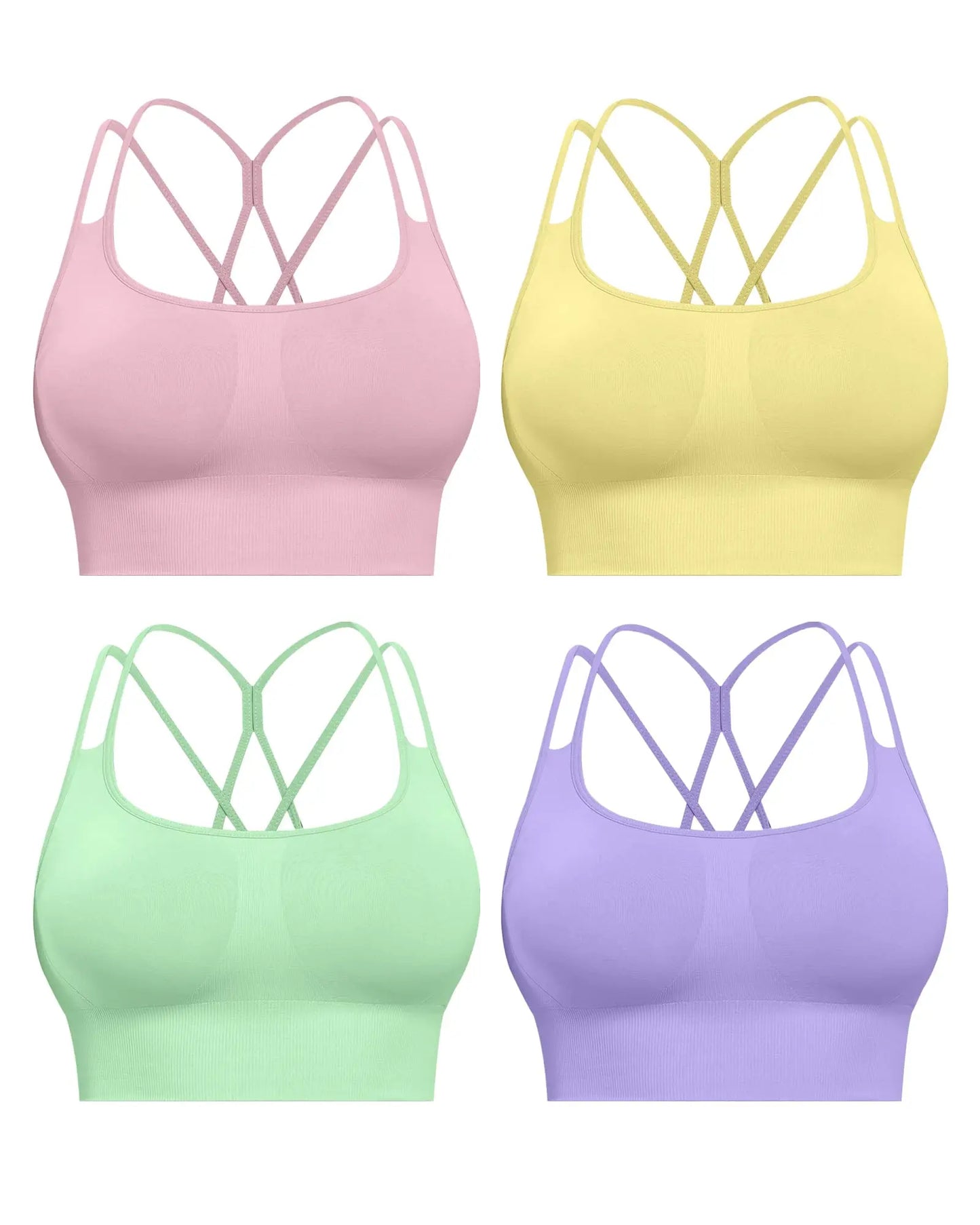Sports Bras For Women Padded High Support Seamless Racerback