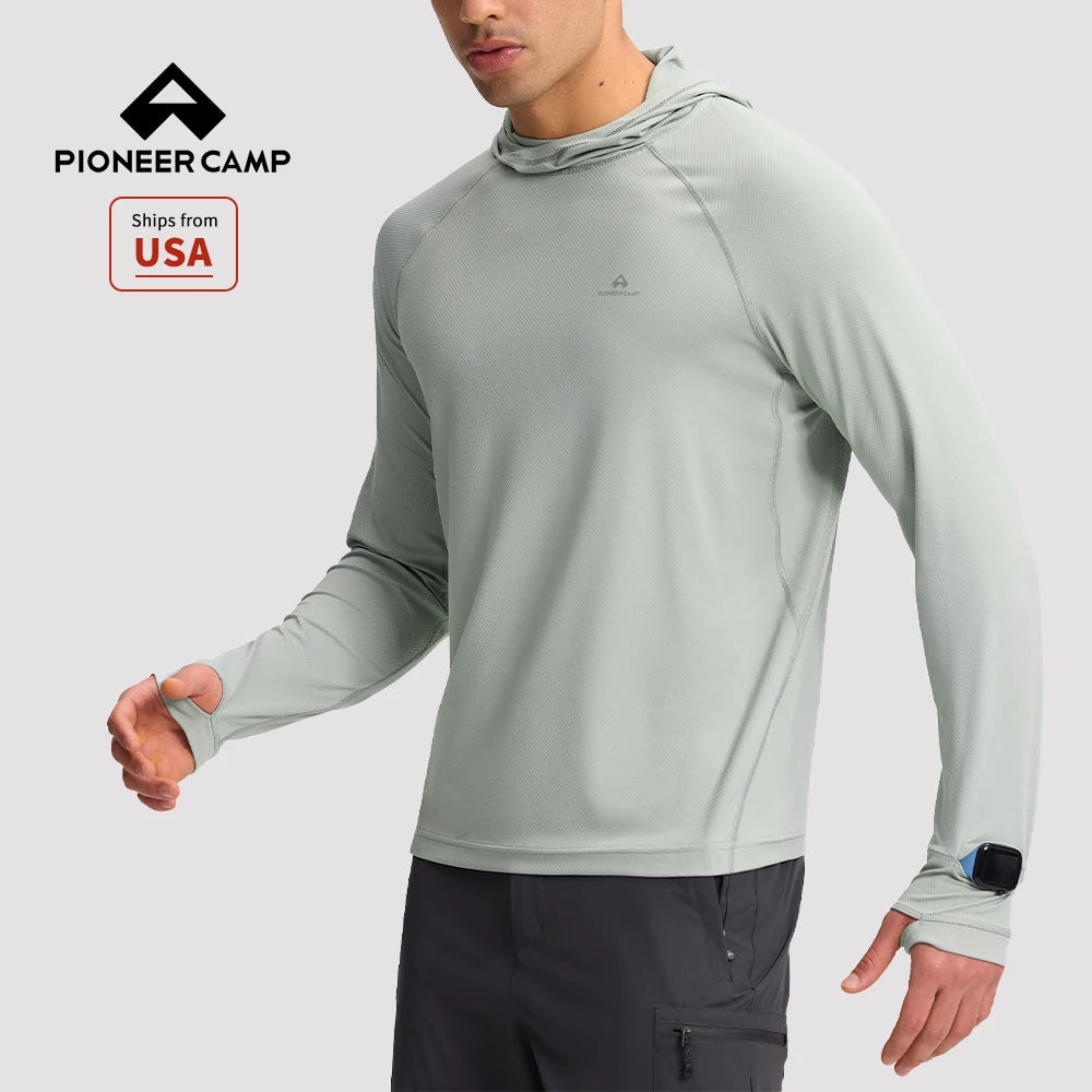 Pioneer Camp Men Upf Fifty Sun Hoodie Quick Dry Sportswear
