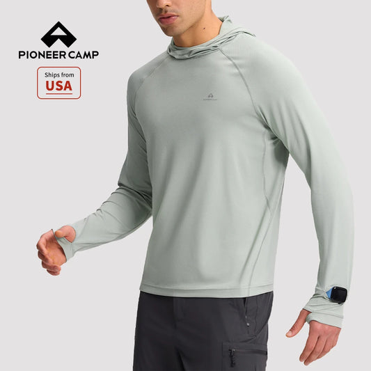 Pioneer Camp Men Upf Fifty Sun Hoodie Quick Dry Sportswear