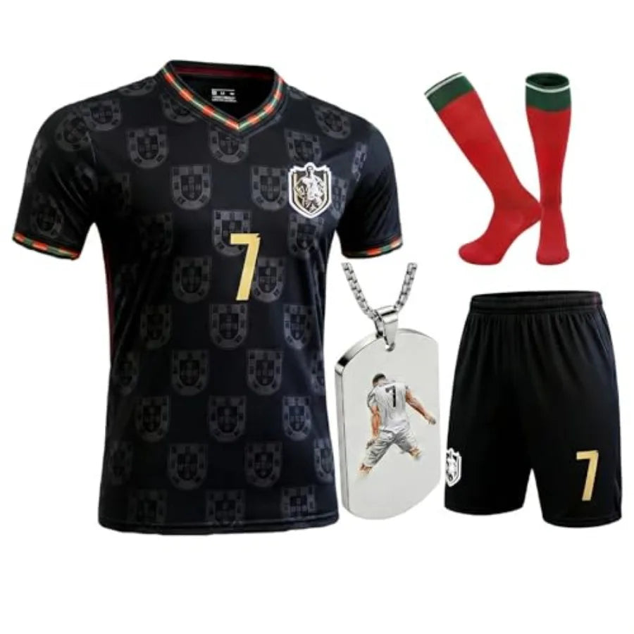 Soccer Jersey Set Kit With Necklace For Boys And Girls