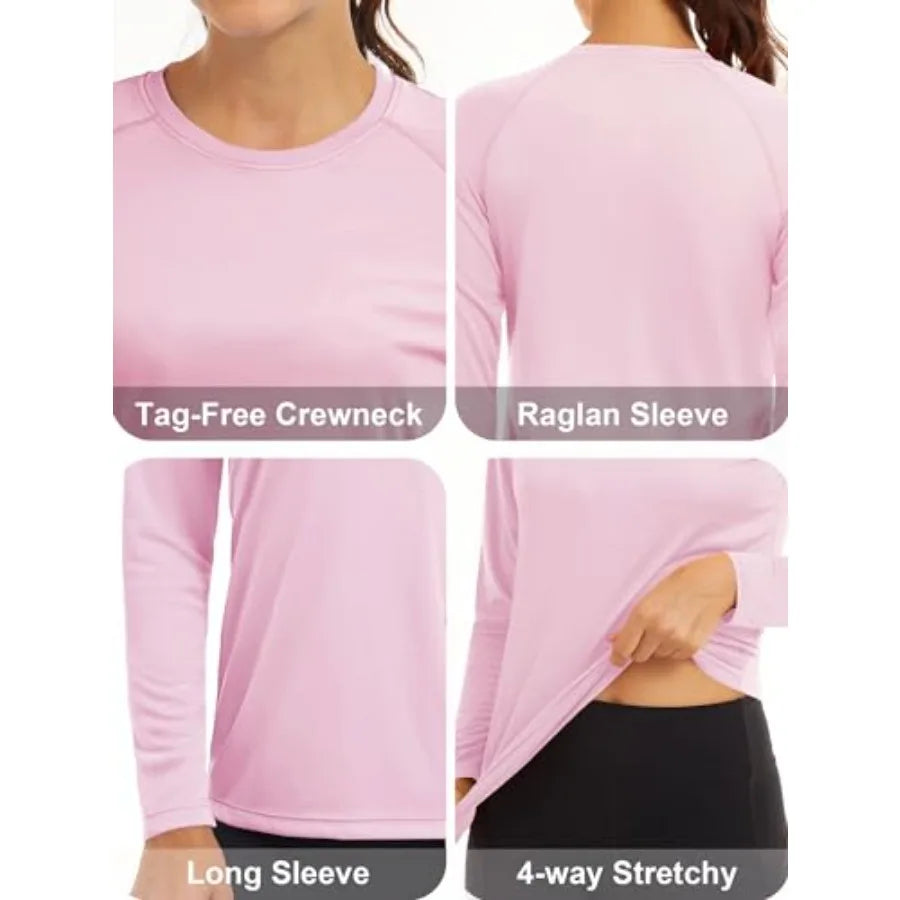 MAGCOMSEN Women's UPF 50+ Long Sleeve Rash Guard Shirt