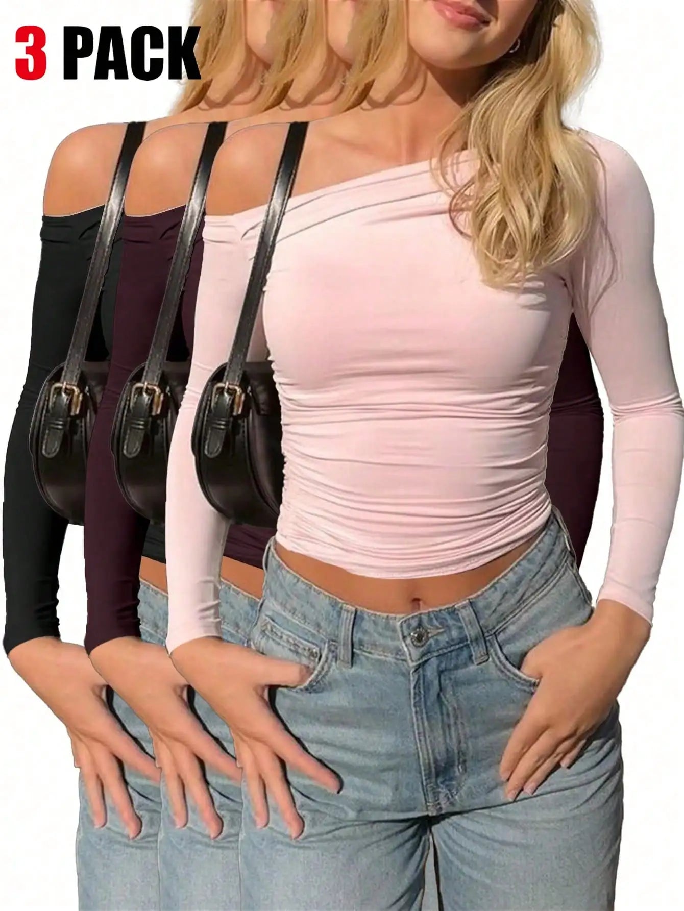 Women's Cropped Compression Athletic Tops Set for Yoga and Training