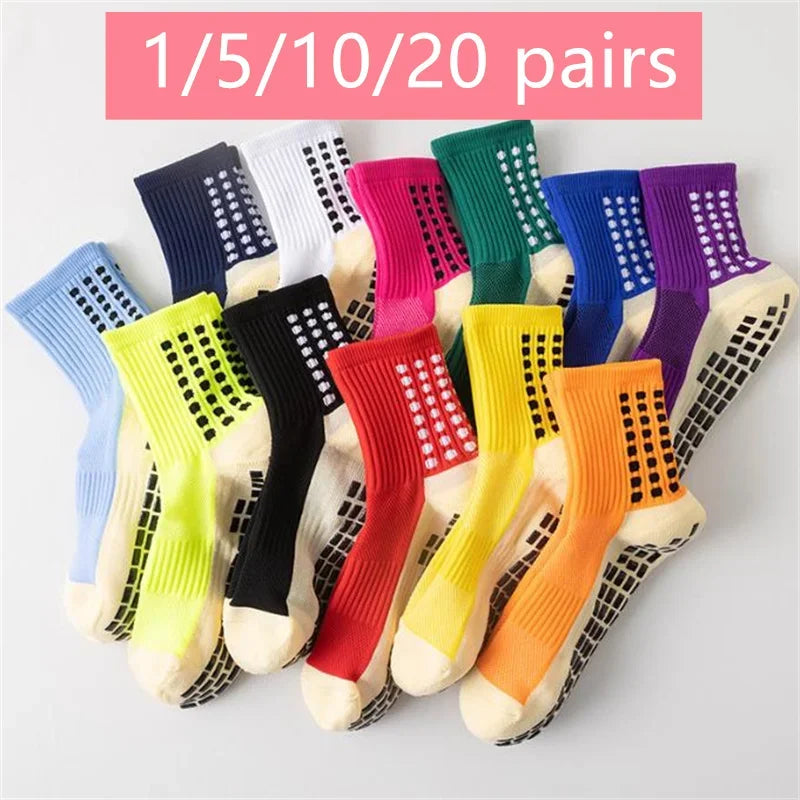 GIOIO Men Football Socks Non Slip Silicone Dots Mid Calf