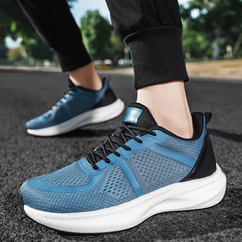Mens Sports Shoes Outdoor Mesh Casual Breathable Anti Slip Road Running Shoes Shock-absorbing Rebound Fitness Shoes for Men
