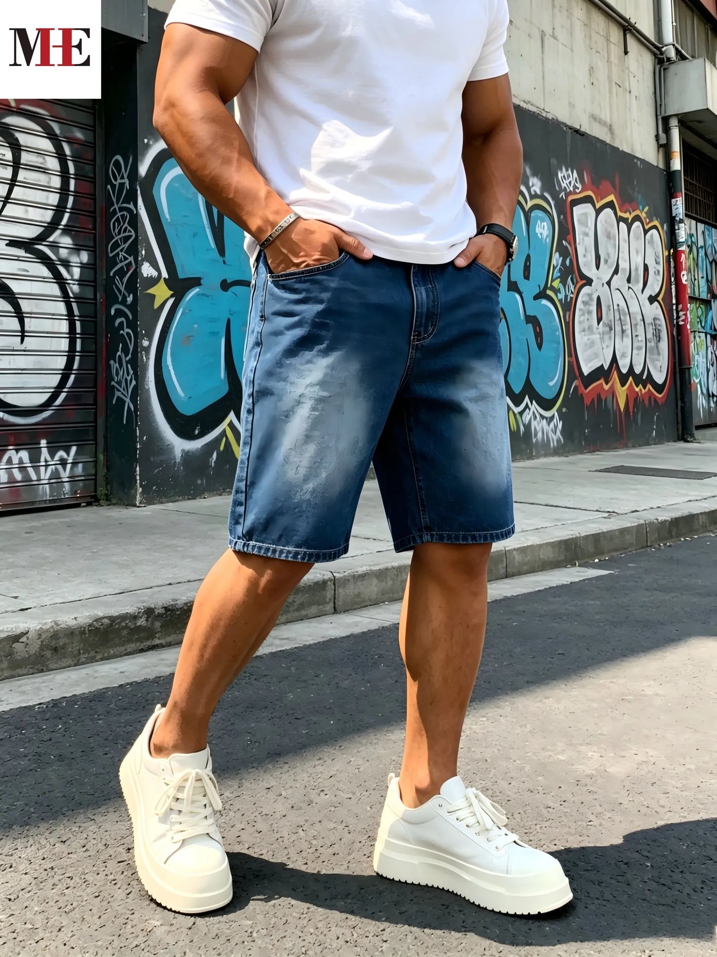 HME Men's Comfort Denim Shorts Durable Fabric And Relaxed Fit