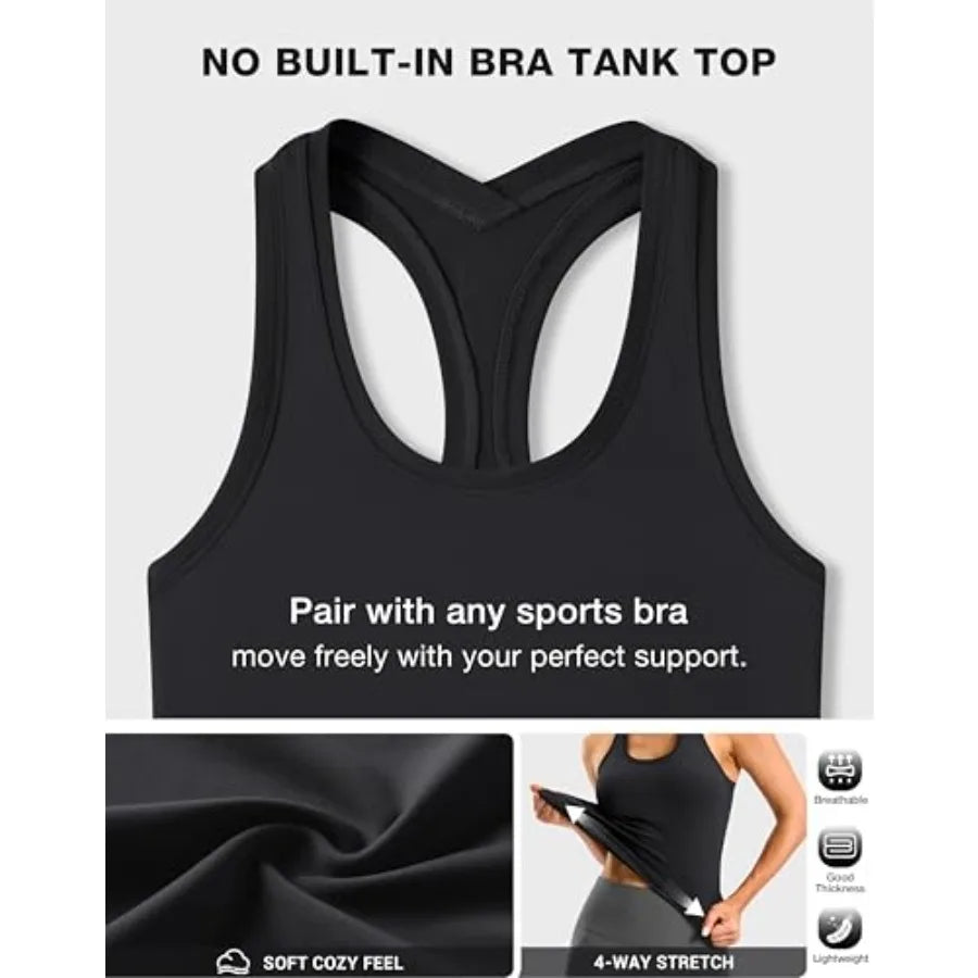 Santiny Womens Workout Tank Top Racerback For Yoga Gym Running