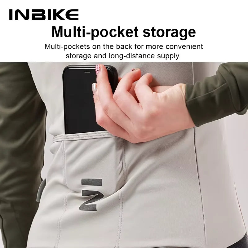 INBIKE Women's Fleece Thermal Cycling Jersey Windproof Jacket