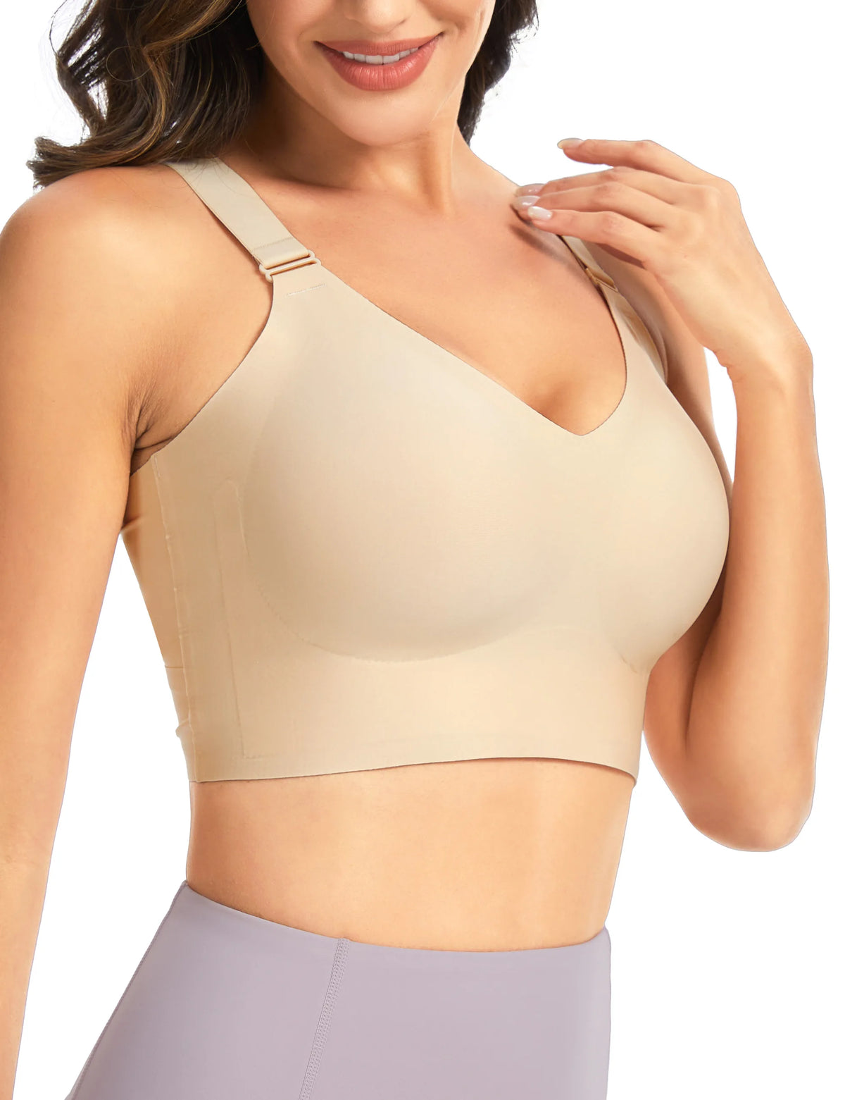 THE GYM PEOPLE Women's Wireless Racerback Seamless Push Up Bra
