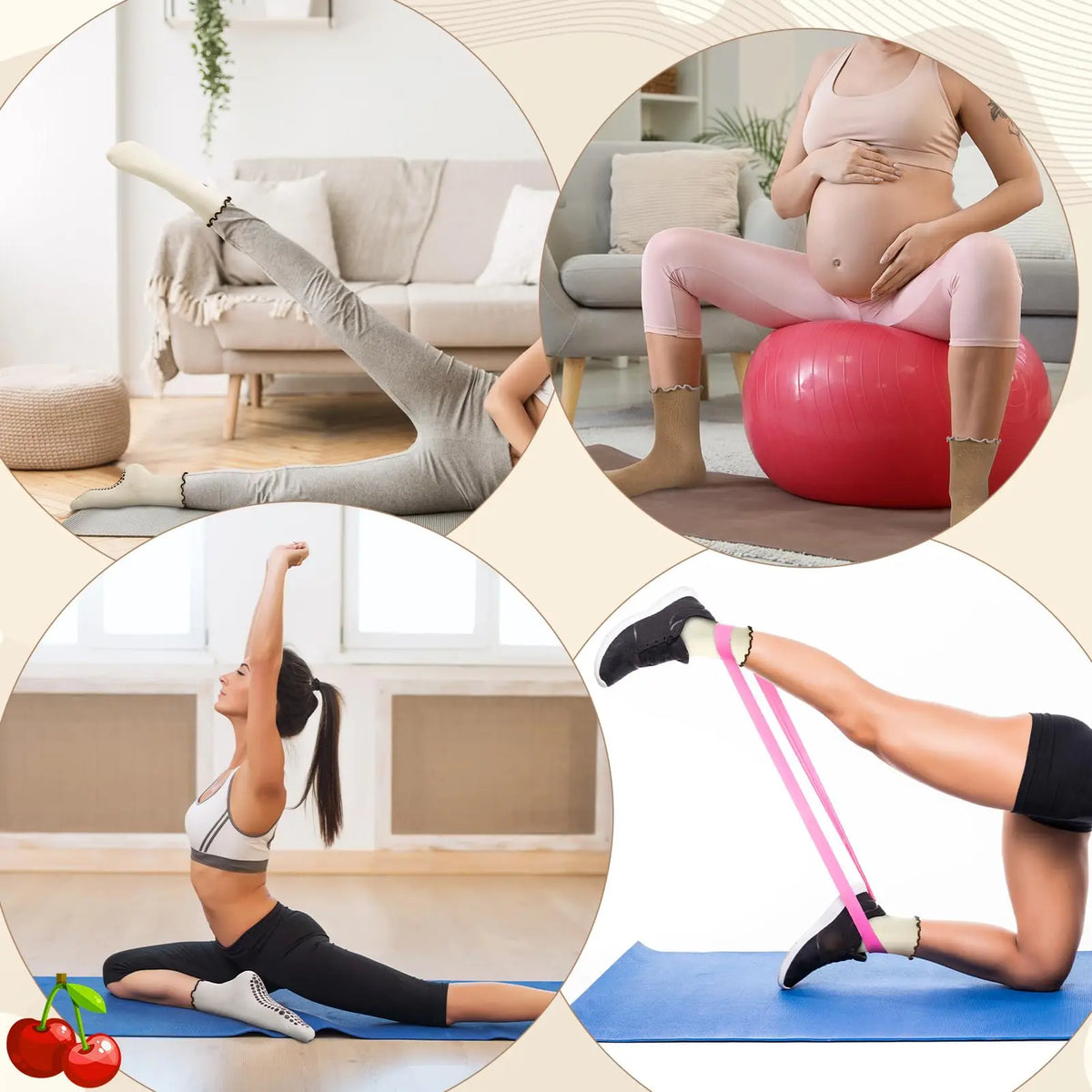 Non-Slip Pilates Grip Socks With Silicone Dots For Yoga Ballet