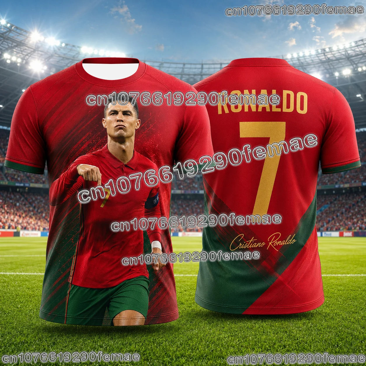 Ronaldo Jersey Football Training Shirt Breathable Fanwear