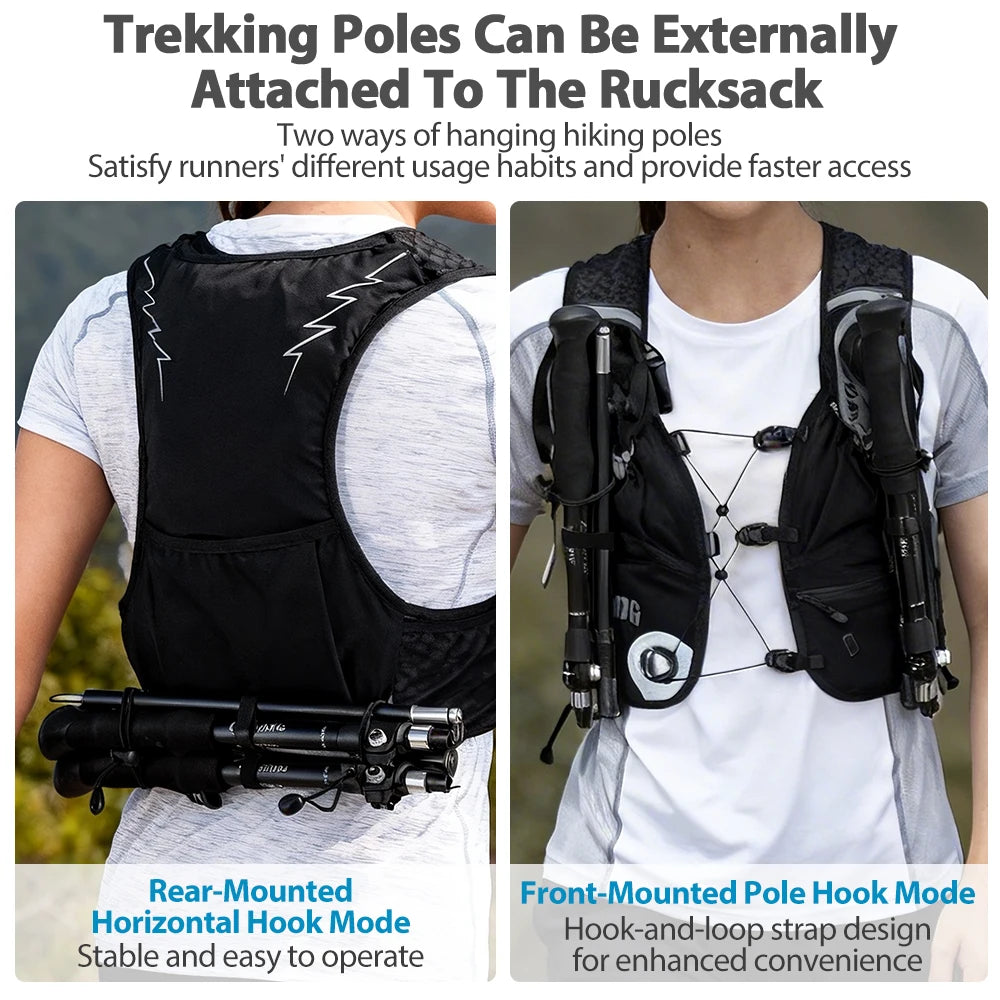 8L Breathable Hydration Vest Trail Running Backpacks Lightweight Cycling Run Jogging Marathon Backpack Riding Bike Climbing Bag