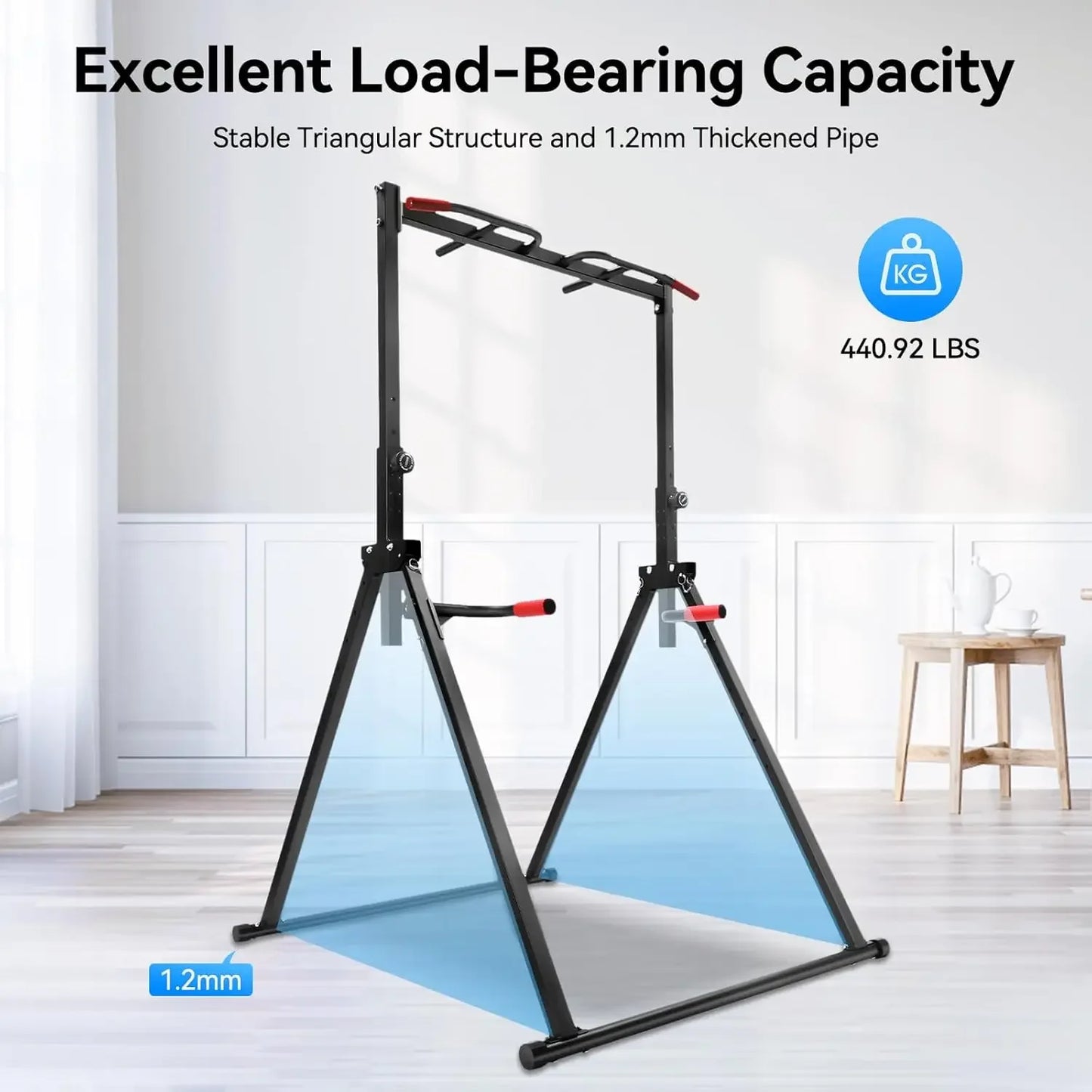 Industrial-Grade Power Tower Pull Up Bar Dip Station Home Gym