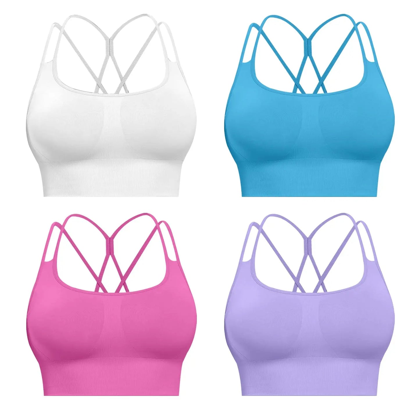 Sports Bras For Women Padded High Support Seamless Racerback