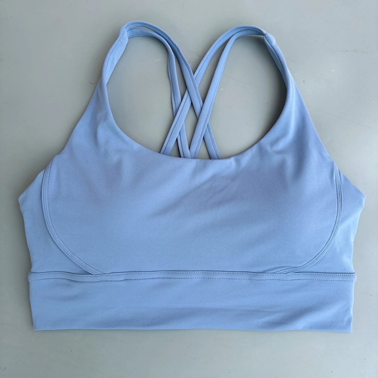 Cross Back Womens Breathable Fitness Bra Top With Chest Pad Nylon