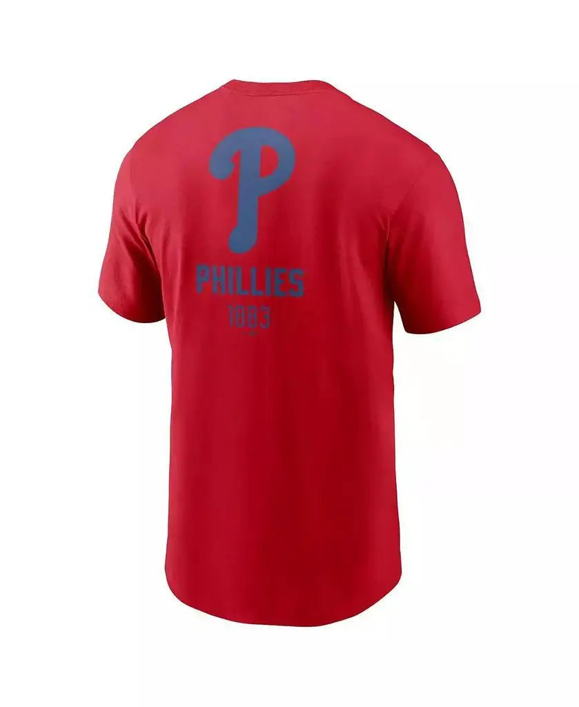 Nike Men's Phillies Large Logo Back Stack T Shirt Premium