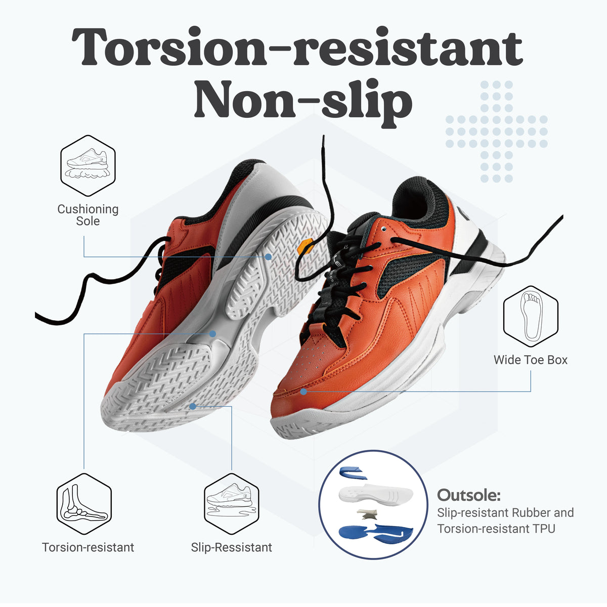 FitVille Mens Pickleball And Tennis Shoes With Arch Support