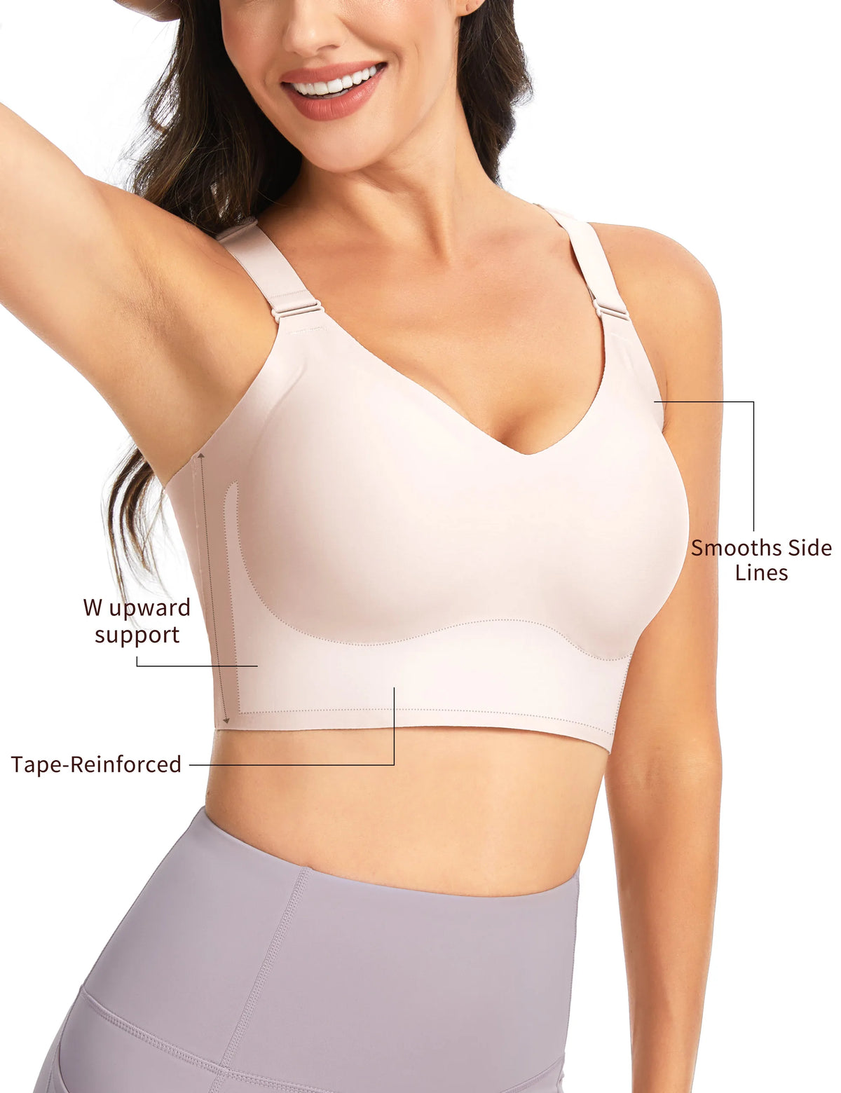 THE GYM PEOPLE Women's Wireless Racerback Seamless Push Up Bra
