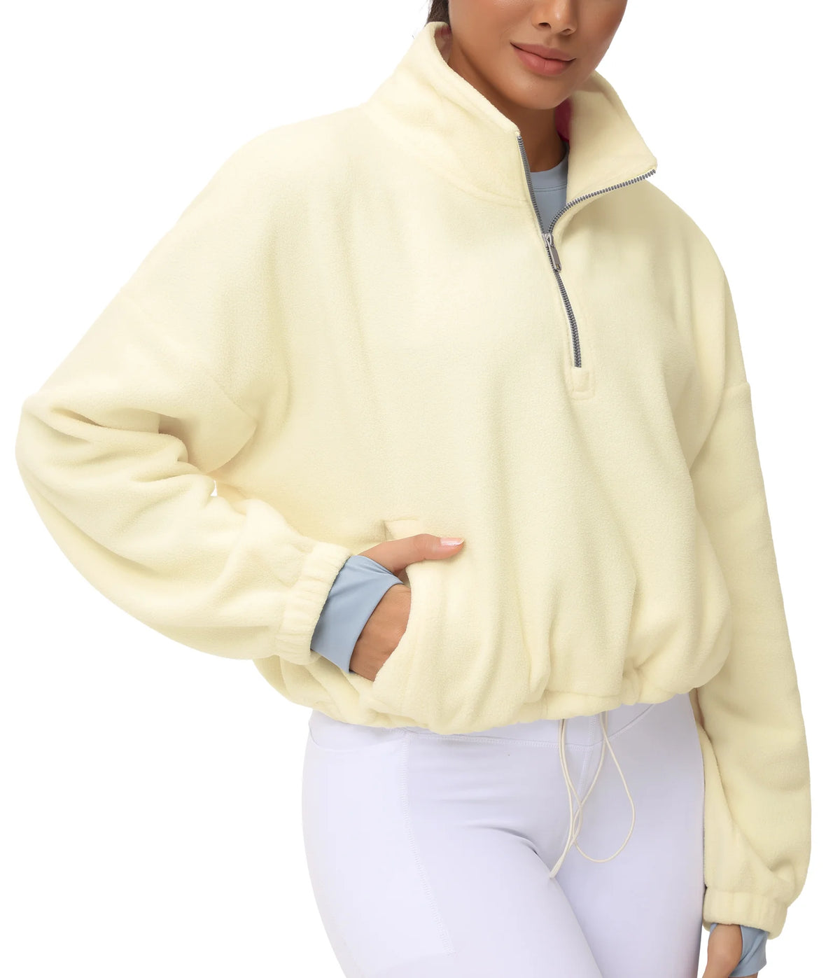 THE GYM PEOPLE Women's Half Zip Fleece Workout Pullover Sweatshirt