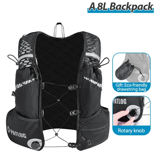8L Breathable Hydration Vest Trail Running Backpacks Lightweight Cycling Run Jogging Marathon Backpack Riding Bike Climbing Bag