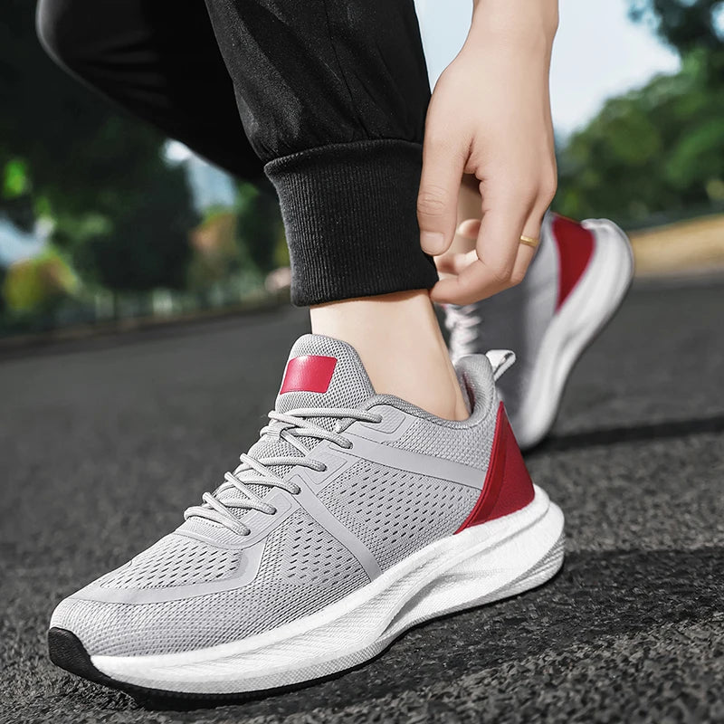 Mens Sports Shoes Outdoor Mesh Casual Breathable Anti Slip Road Running Shoes Shock-absorbing Rebound Fitness Shoes for Men