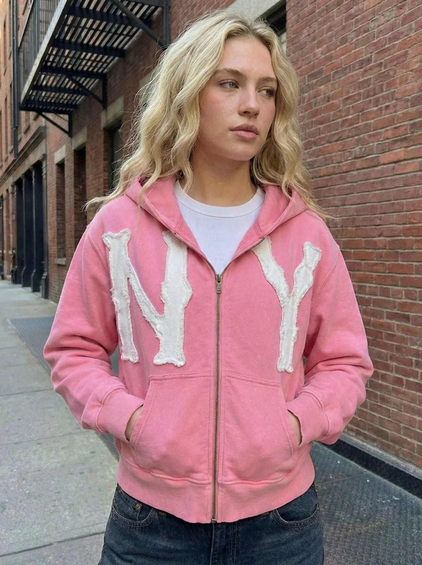 Street Style Zipper Hoodie Casual Loose Fit Cardigan Sweatshirt