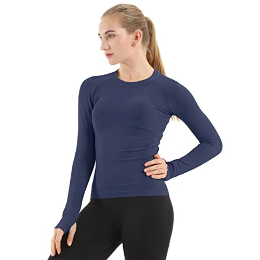 Seamless Women's Workout Top Breathable Long Sleeve Yoga Shirt