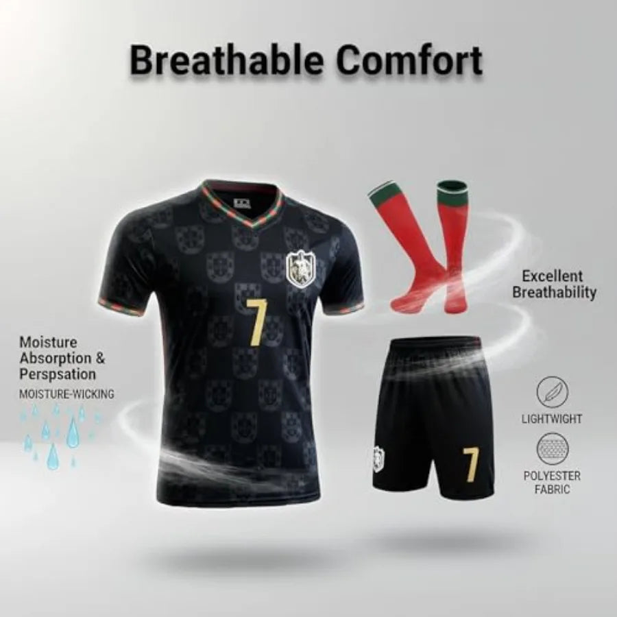 Soccer Jersey Set Kit With Necklace For Boys And Girls