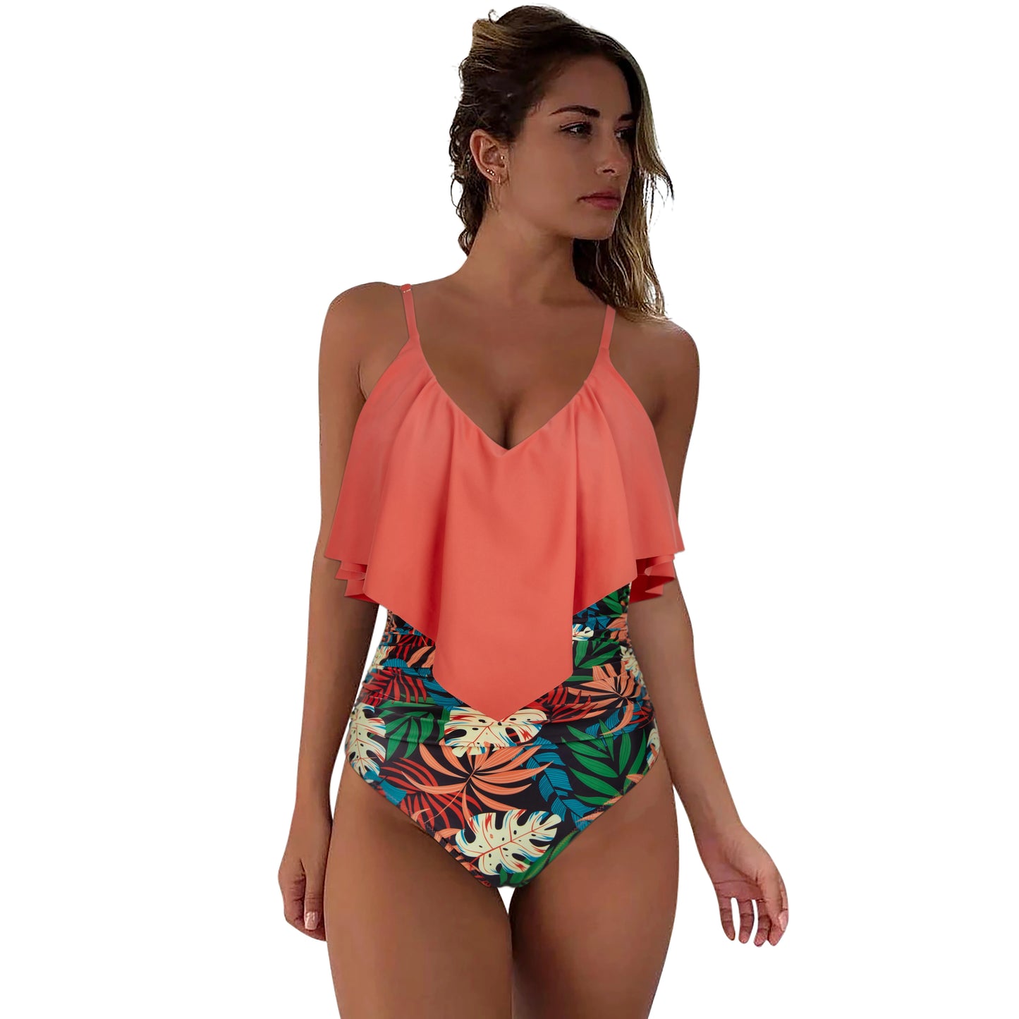 Women Ruched One Piece Swimsuit With Tummy Control