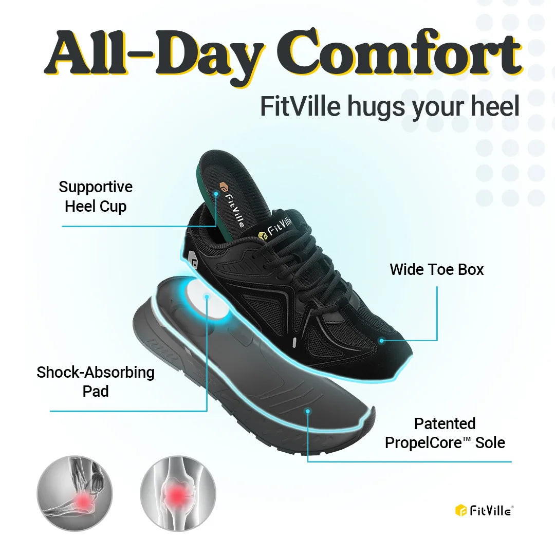 FitVille Men's Extra Wide Walking Shoes With Arch Support