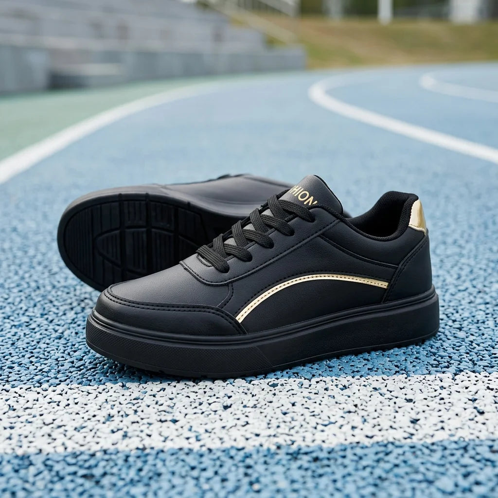 Women Platform Walking Sneakers Soft Leather Lightweight Trainers